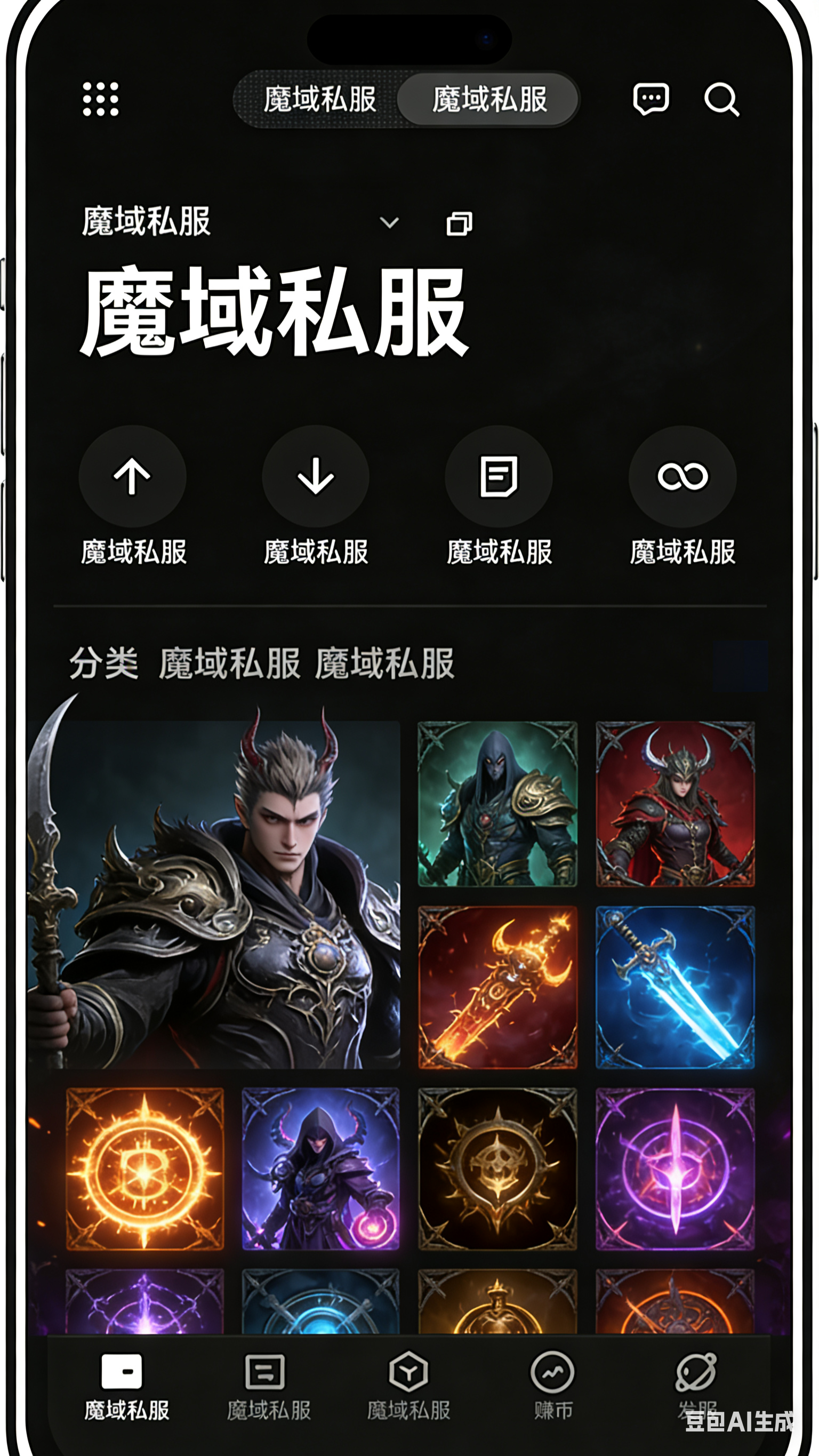 魔域私服摆摊市场道具交易界面